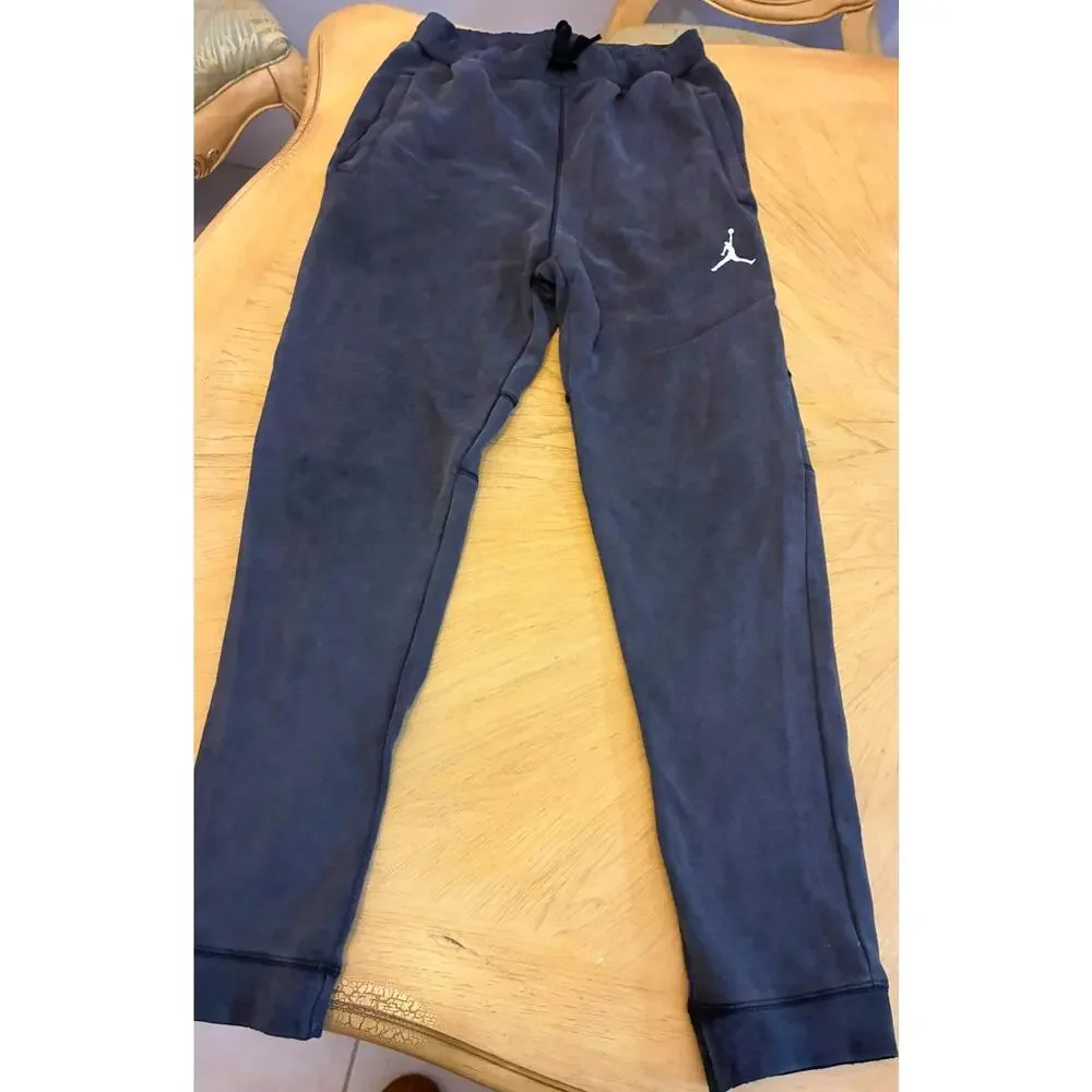Air Jordan Pants Mens M Grey Dri-Fit Slim Fleece Jogger Charcoal Cozy Gym Casual